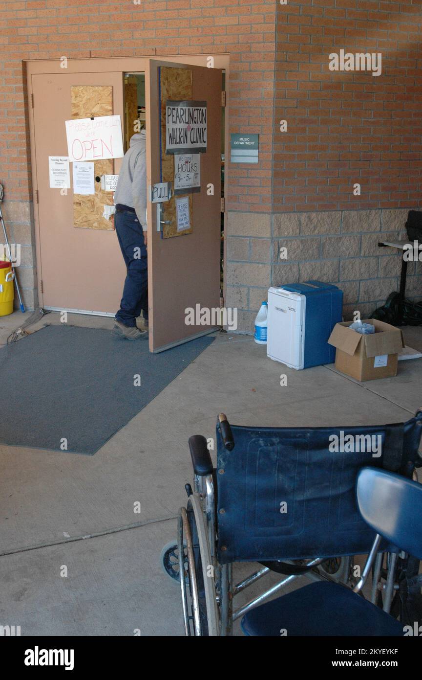 Hurricane Katrina, Pearlington, Miss., October 27, 2005 The walkin clinic setup at the