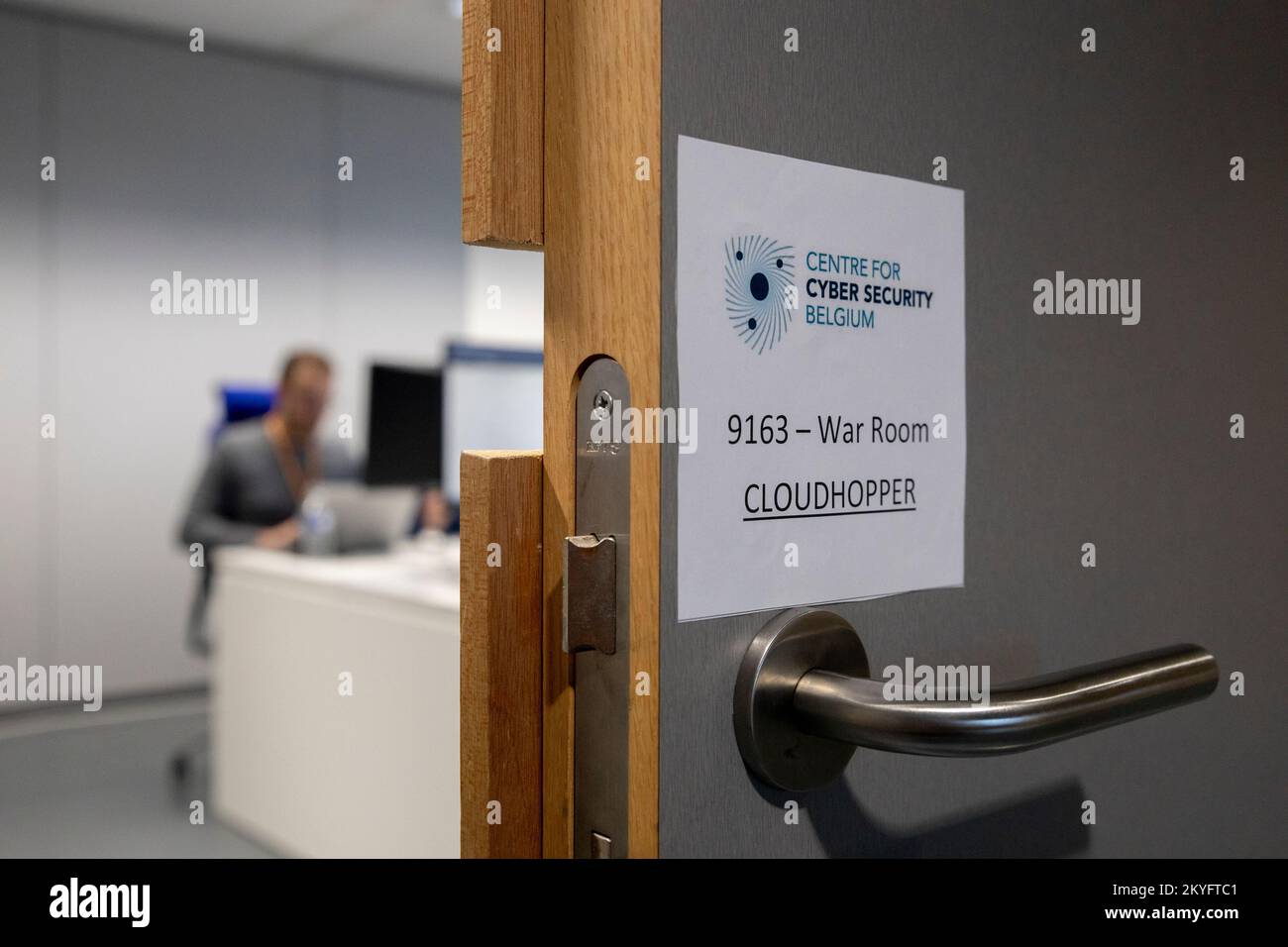 Illustration picture shows a visit to the center for cyber security in