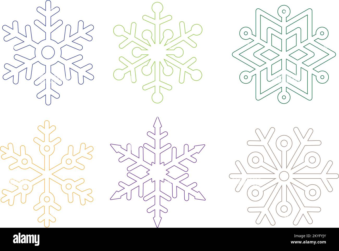 Snowflake Coasters Digital Vector File for Laser Cutter. Christmas Coasters. Stock Vector
