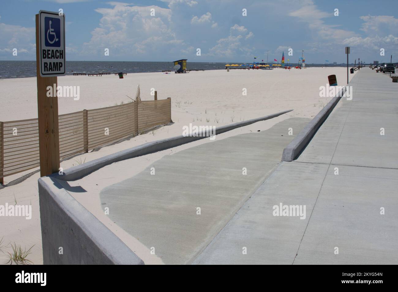 Hurricane/Tropical Storm - Gulfport, Miss. , August 20, 2010 -- The new boardwalk and beach access ramps were completed with construction funds provided by FEMA to help rebuild the Gulf Coast after Hurricane Katrina. Stock Photo