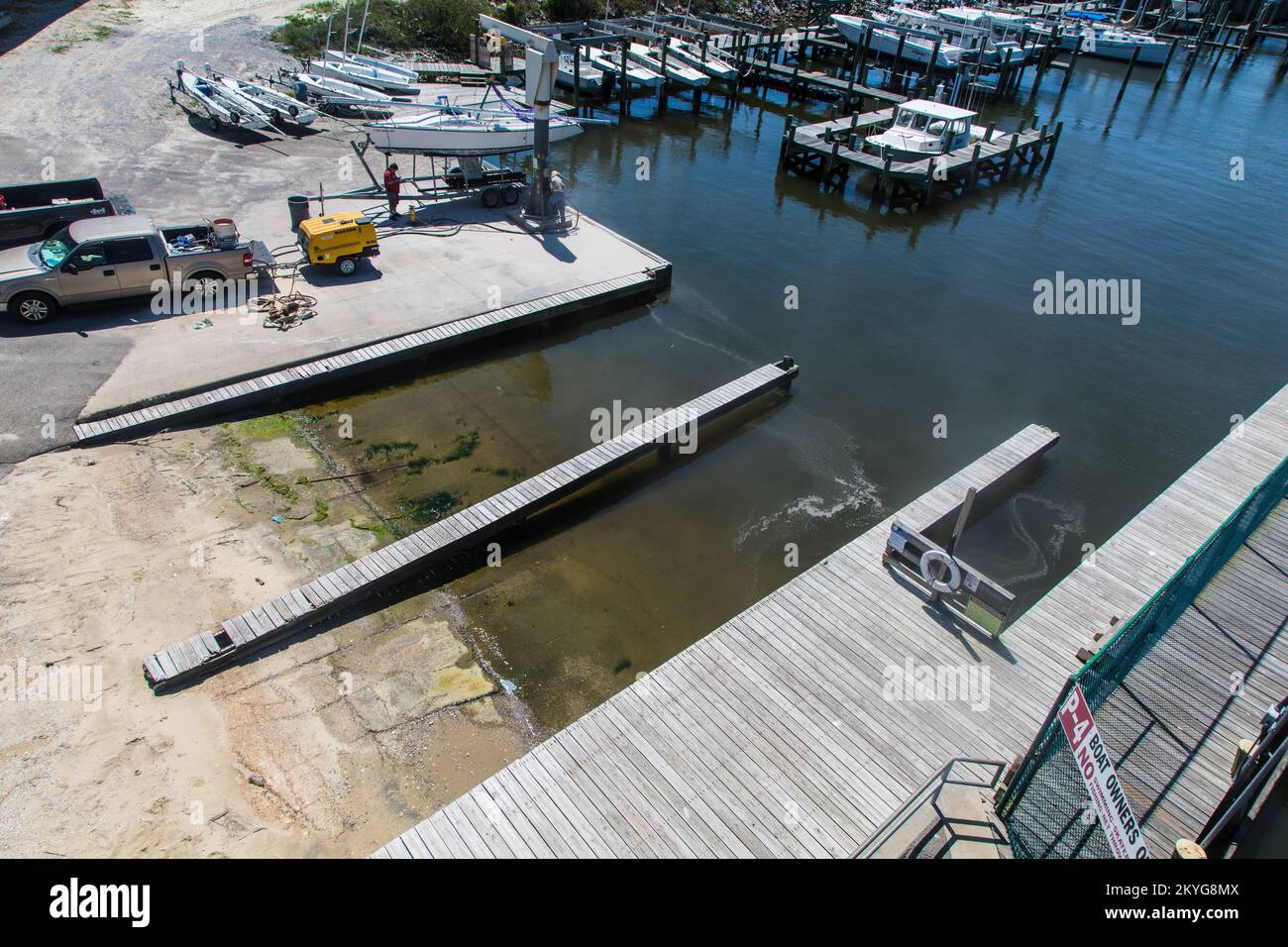 Pass Christian, MS, Aril 1, 2015 View of Pass Christian Harbor, boat