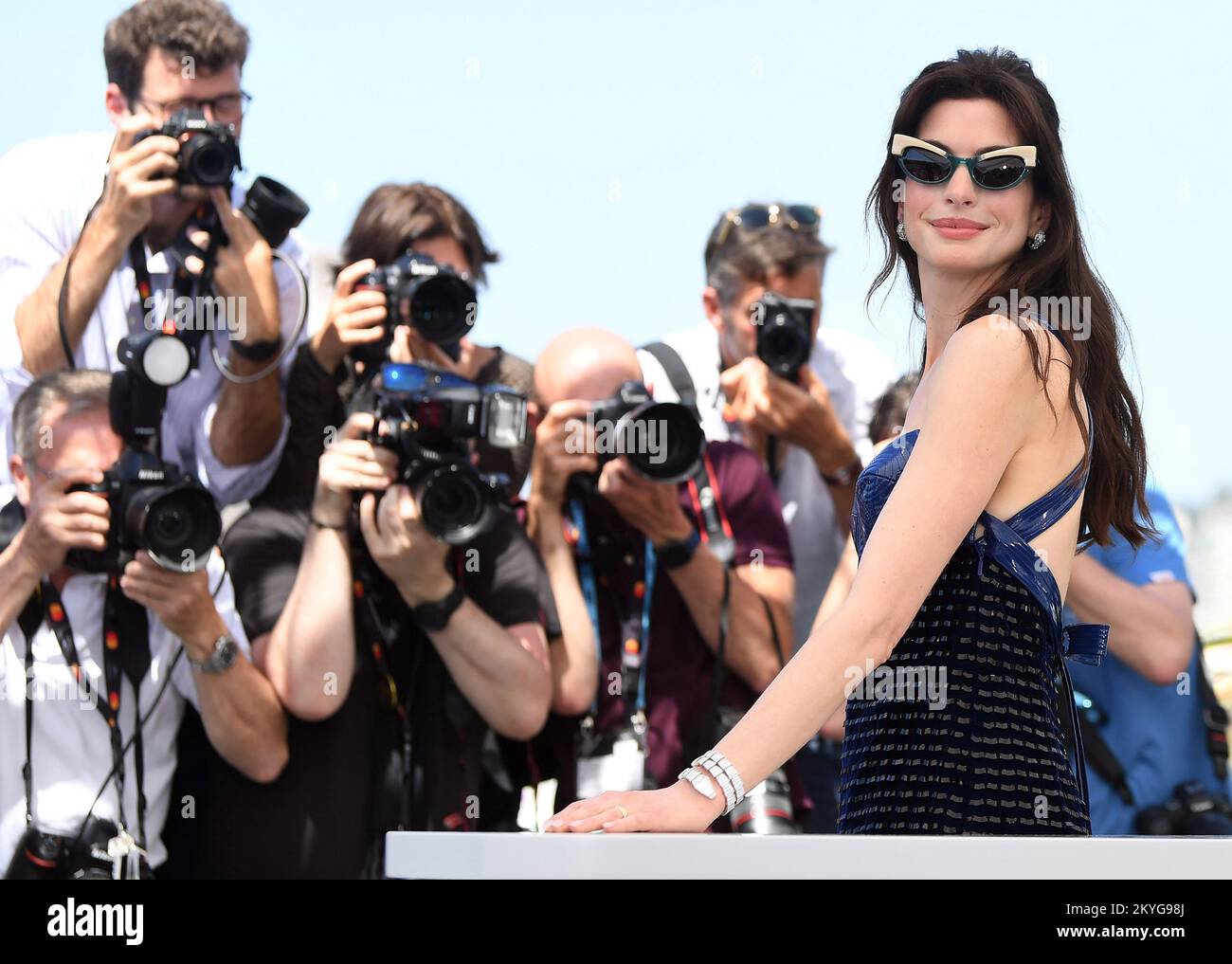Cannes, France. 20th May, 2022. American actress Anne Hathaway attends the photo call for the film, 'Armageddon Time,' at Palais des Festivals at the 75th Cannes Film Festival, France, on Friday, May 20, 2022. Photo by Rune Hellestad/ Credit: UPI/Alamy Live News Stock Photo