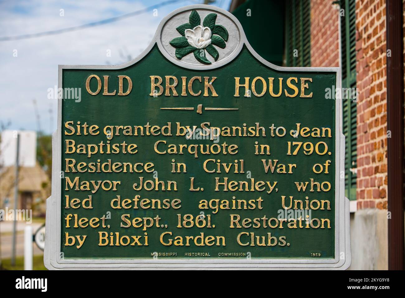 Biloxi, MS, Aril 2, 2015 Historical marker for Old Brick House