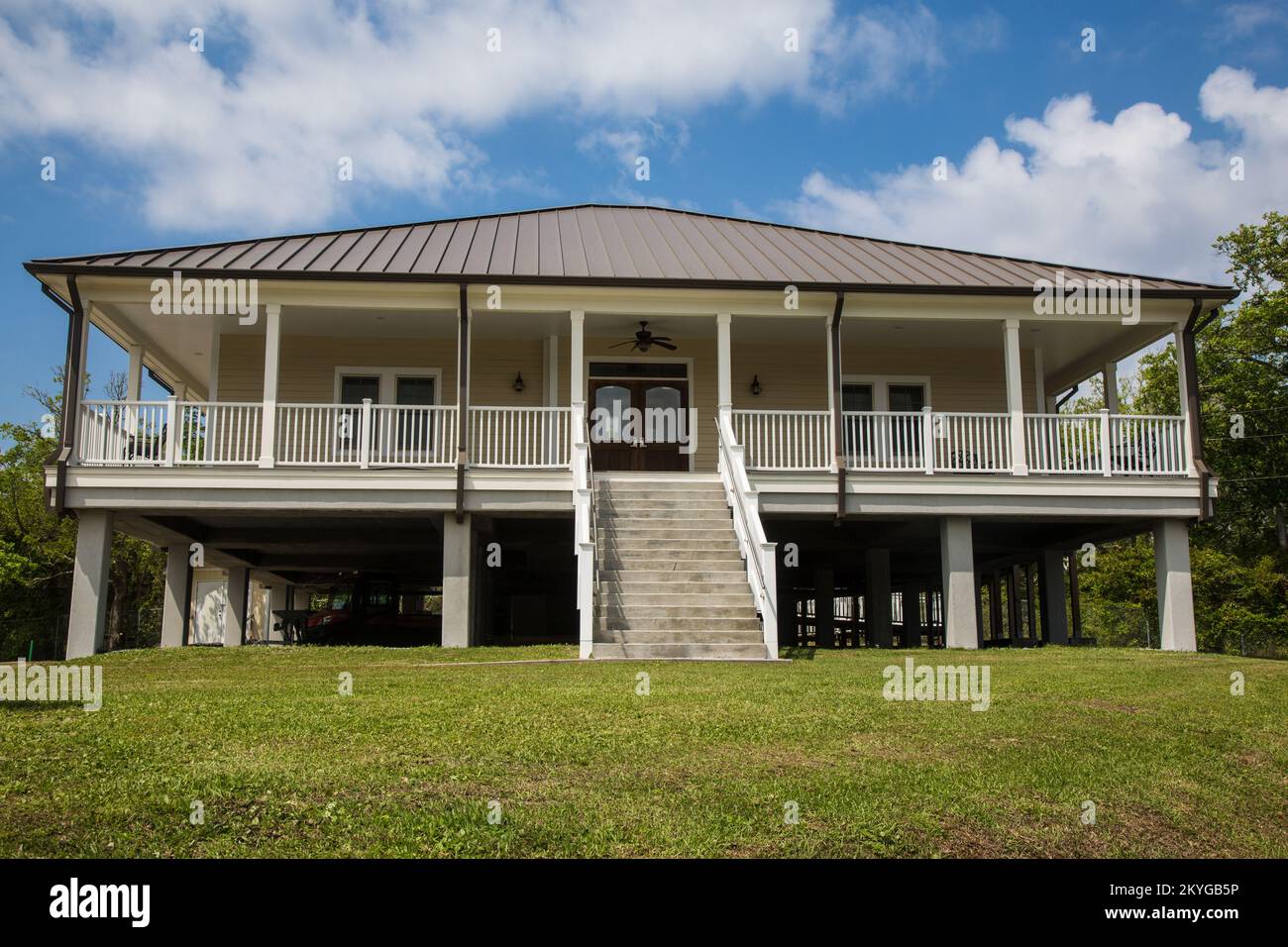 Ocean Springs, MS, Aril 3, 2015 Elevated master harbor building at