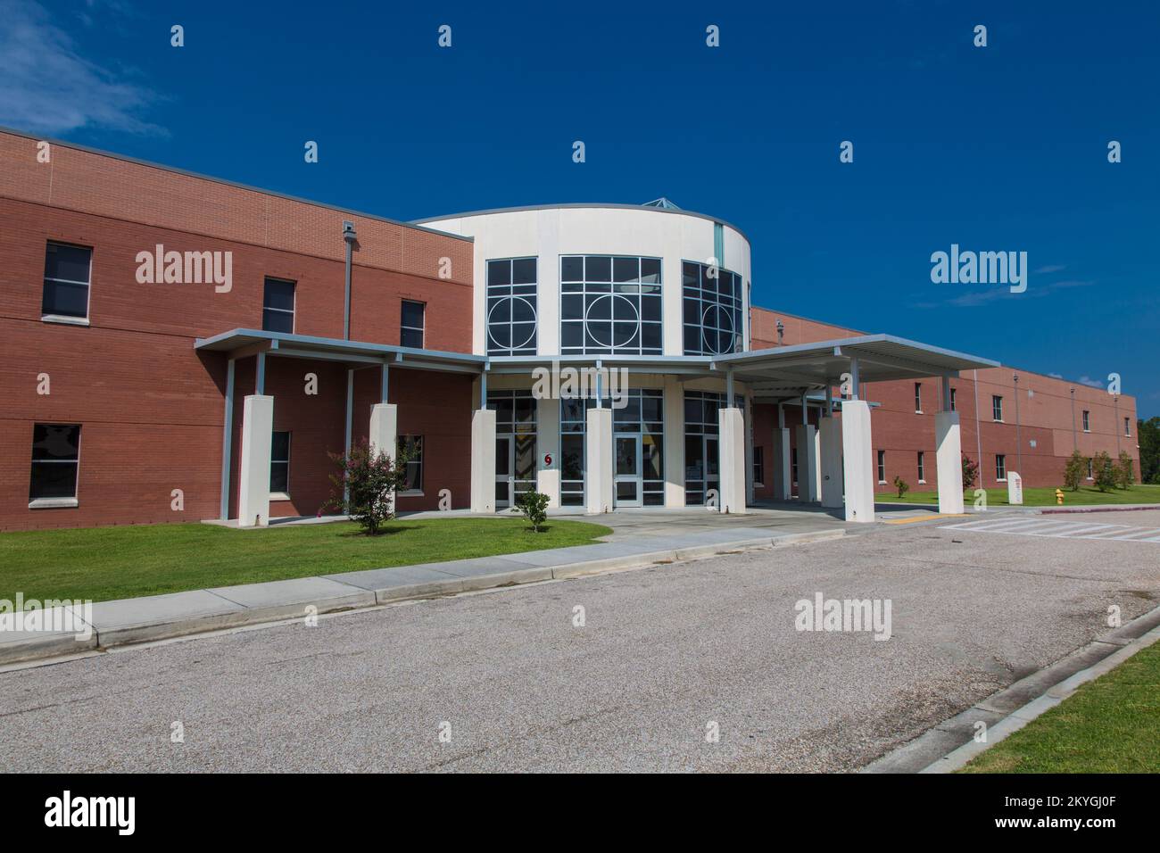 Biloxi, MS, July 25, 2015 Main entrance at D'Ibperville High School, Biloxi, Mississippi. D