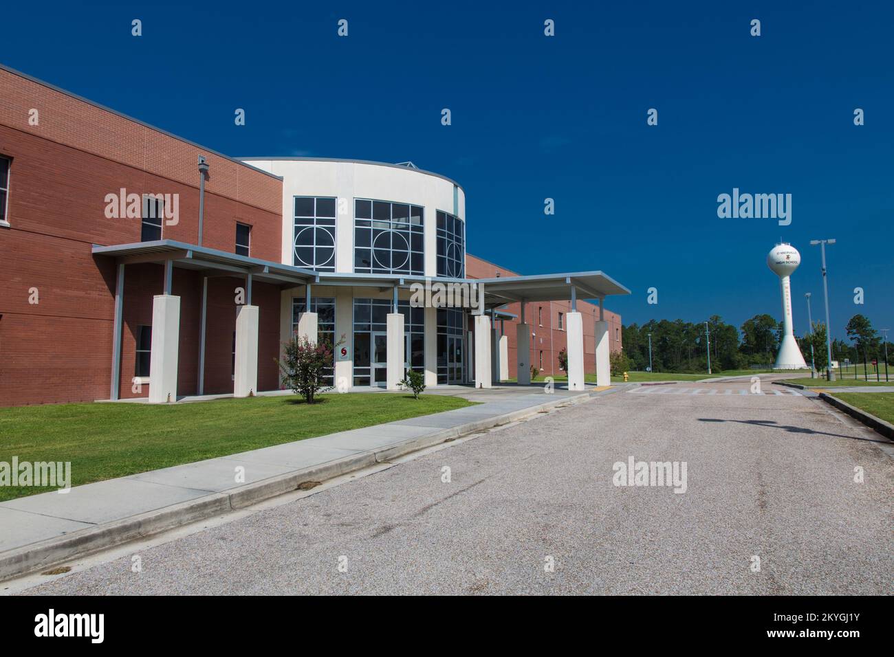 Biloxi, MS, July 25, 2015 Main entrance at D'Ibperville High School, Biloxi, Mississippi. D