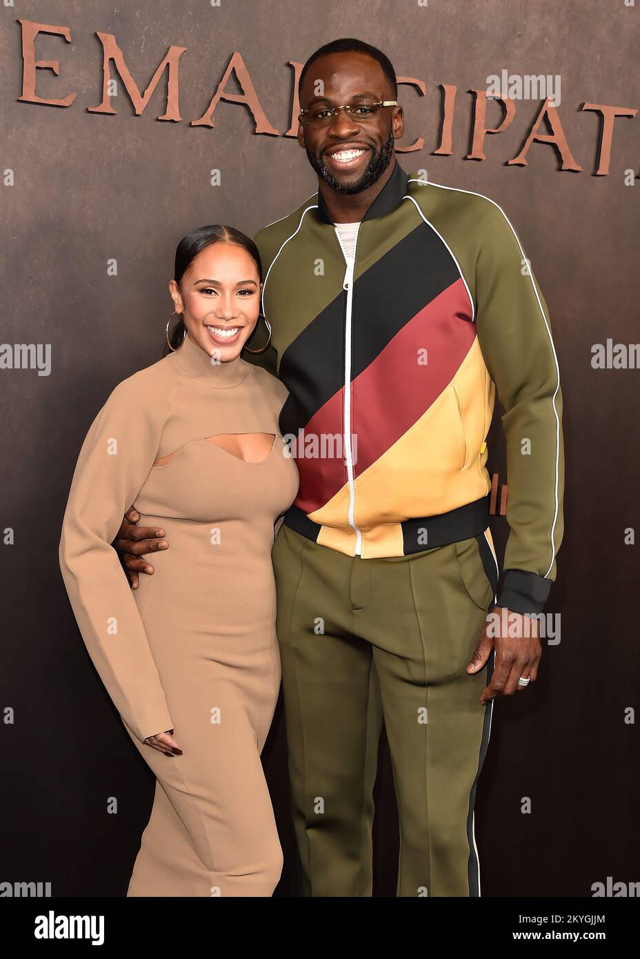 Hazel Renee and Draymond Green walking the red carpet at the premiere