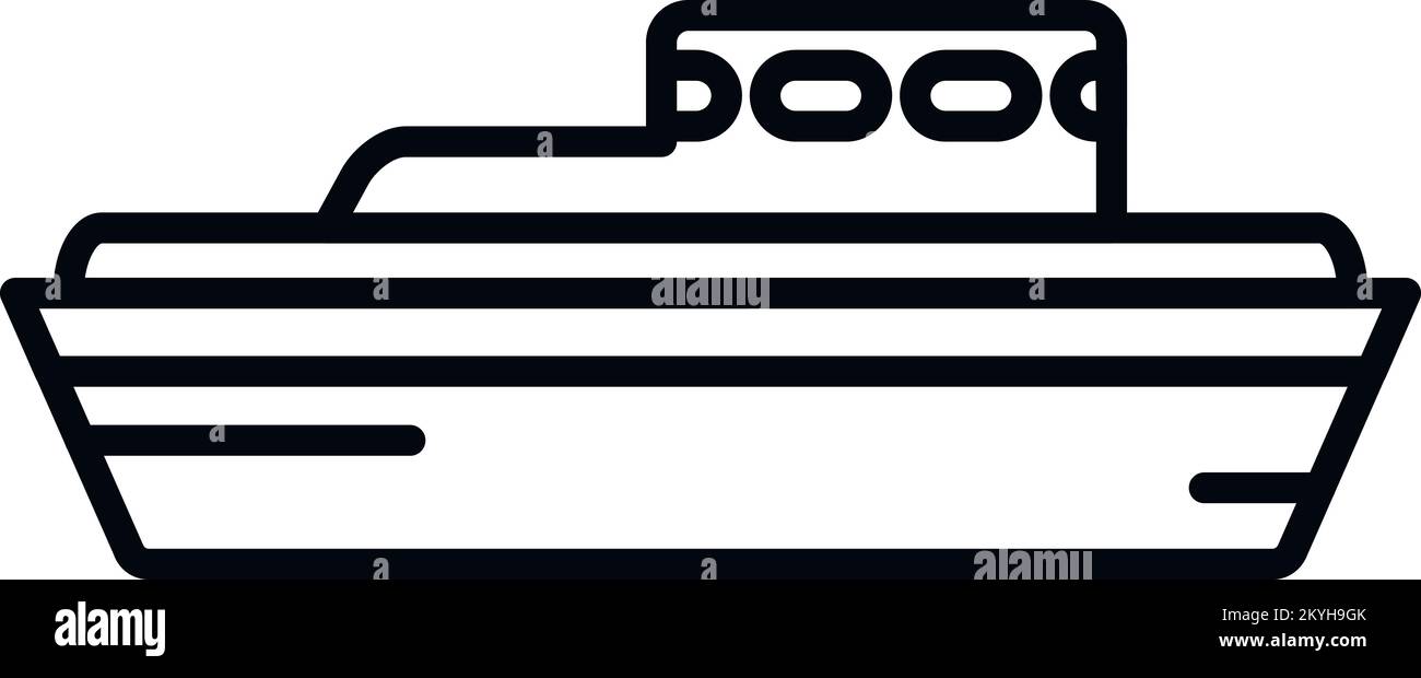 Flood boat icon outline vector. Sea life. Coast guard Stock Vector ...