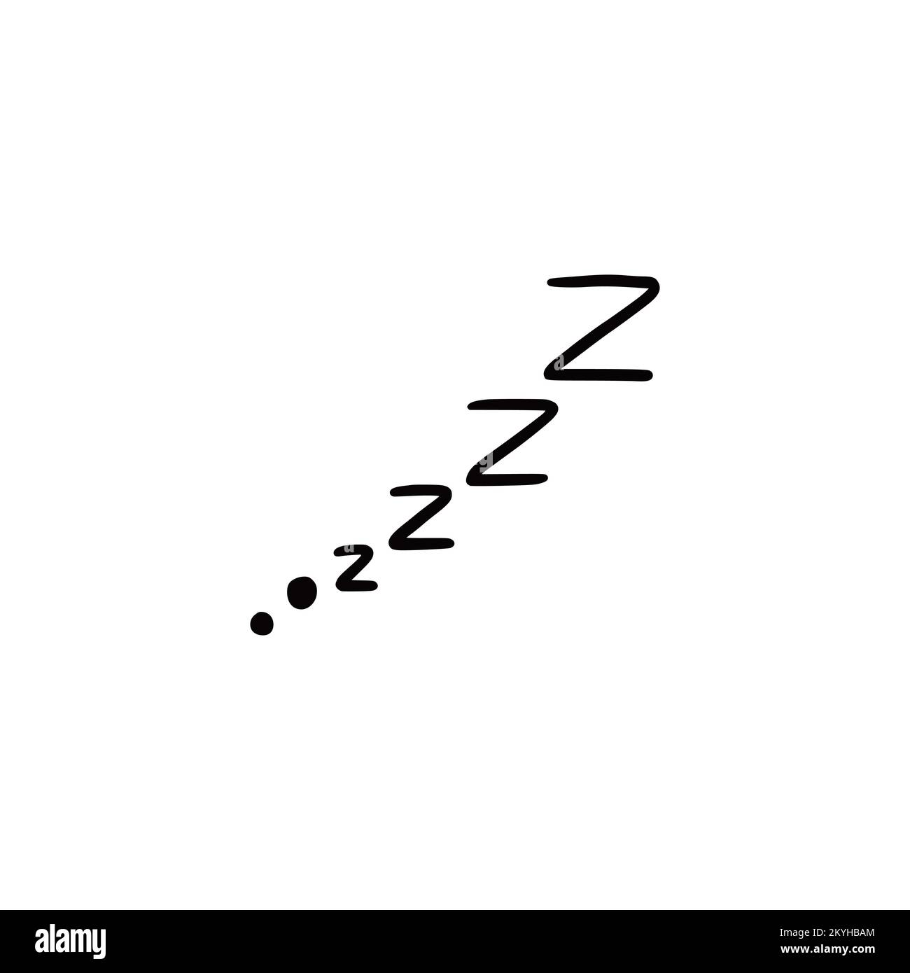 Sleep zzzz doodle symbol set. Sleepy dream icon. Doodle comic sketch