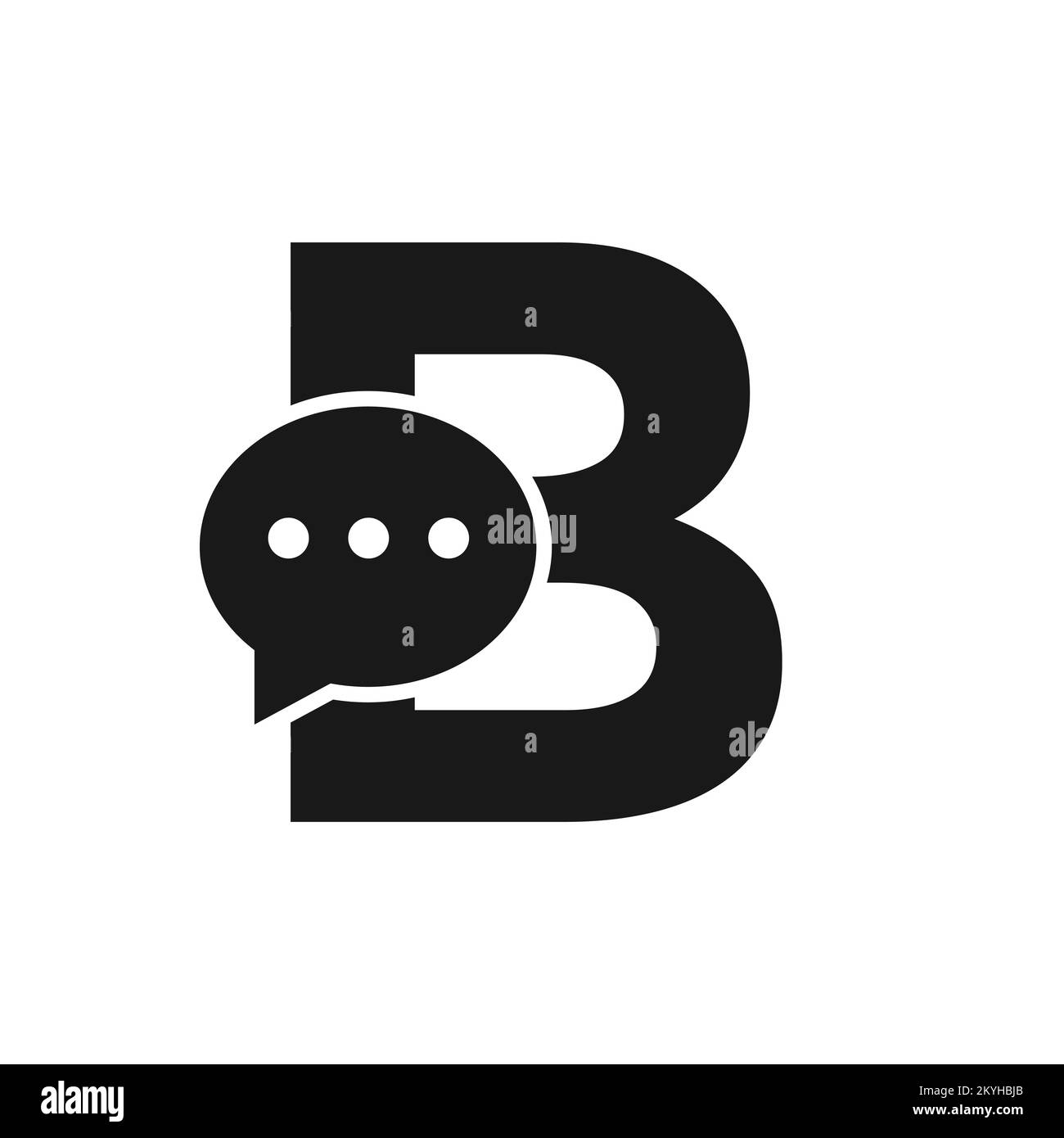 Letter B Chat Communicate Logo Design Concept With Bubble Chat Symbol ...