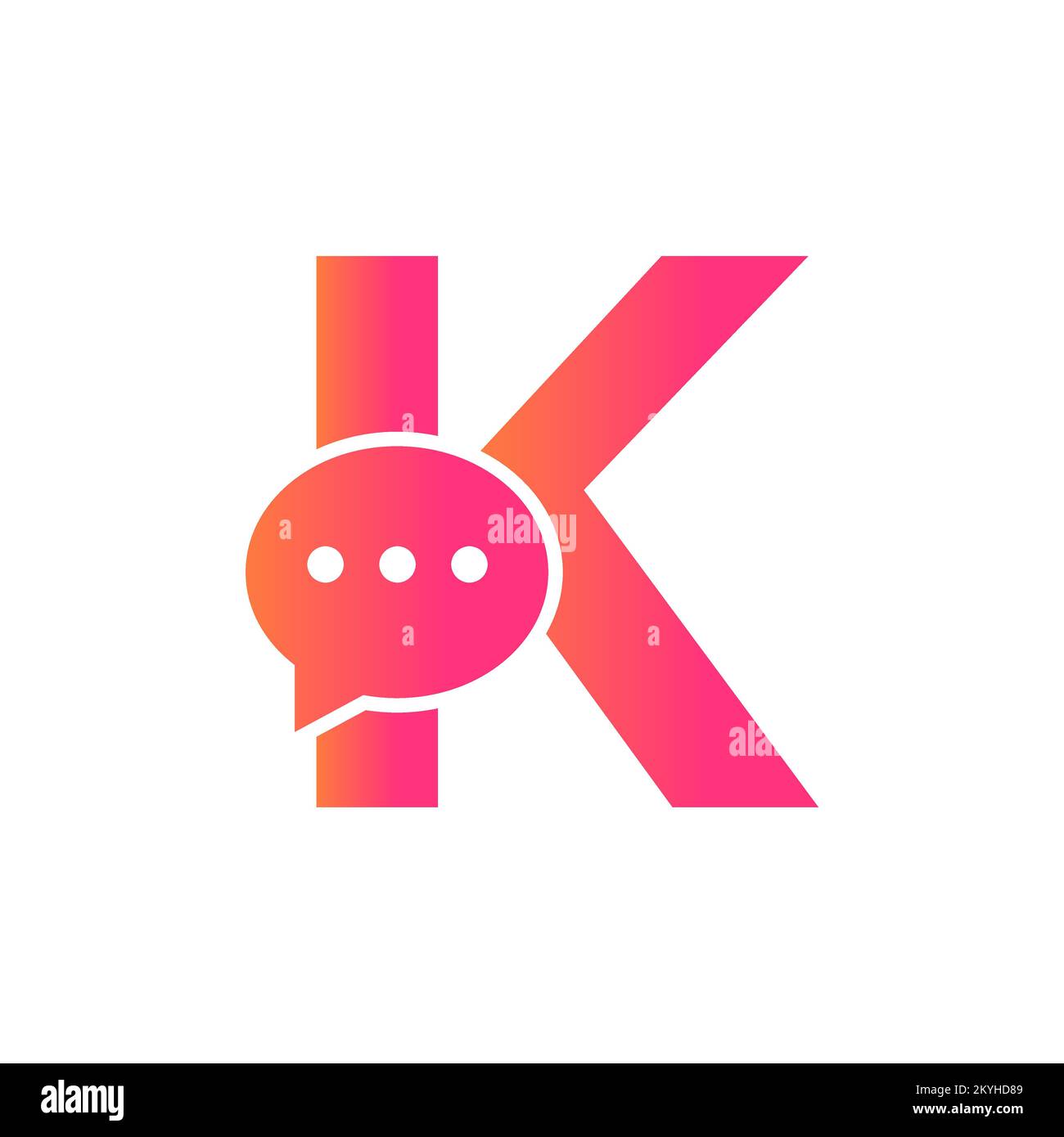 Letter K Chat Communicate Logo Design Concept With Bubble Chat Symbol