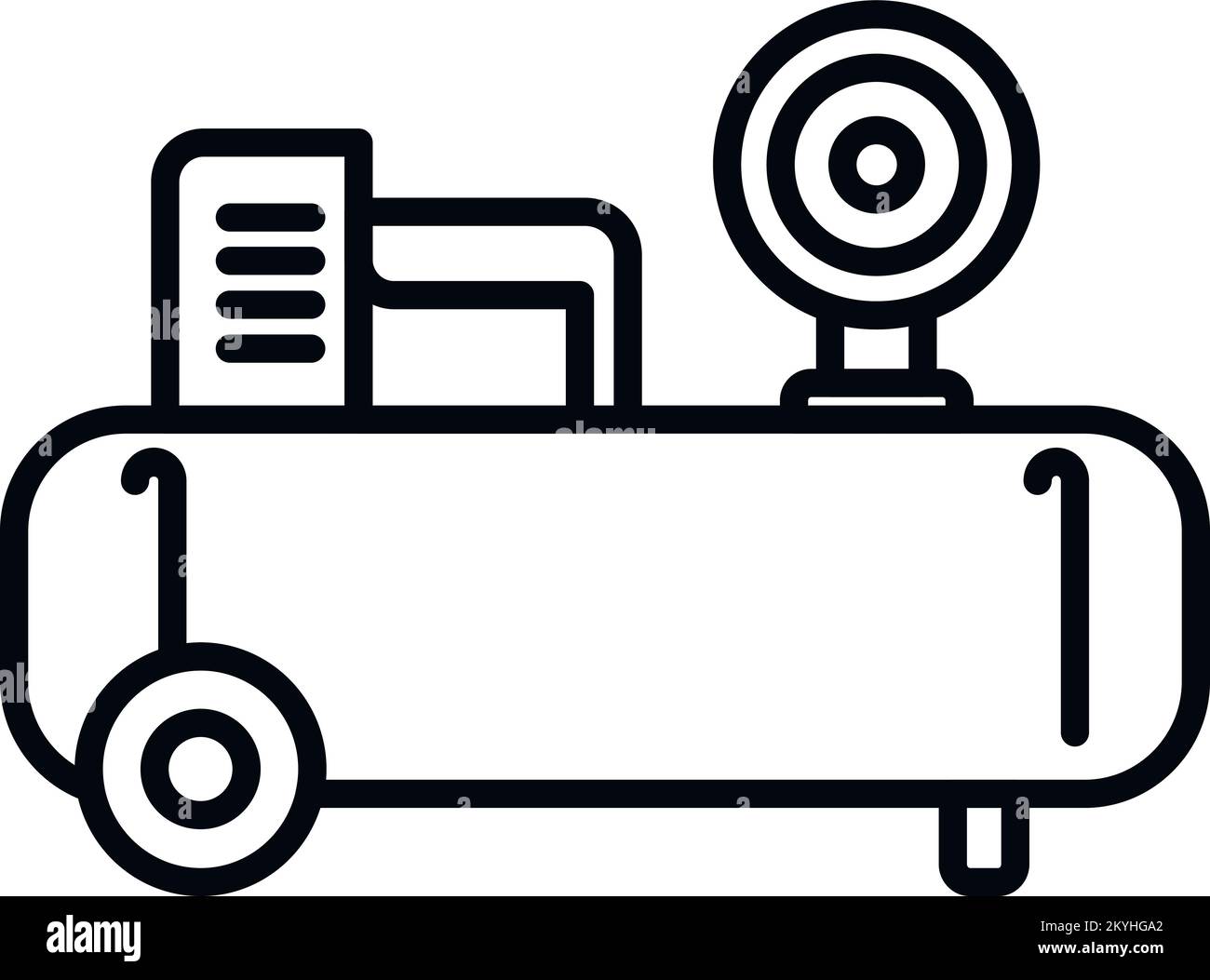 Cylinder compressor icon outline vector. Air machine. Tank paint Stock Vector