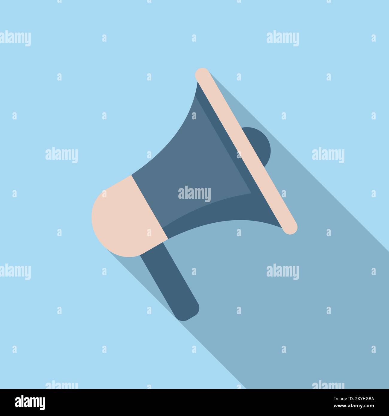 Megaphone service icon flat vector. Mobile message. Social digital ...