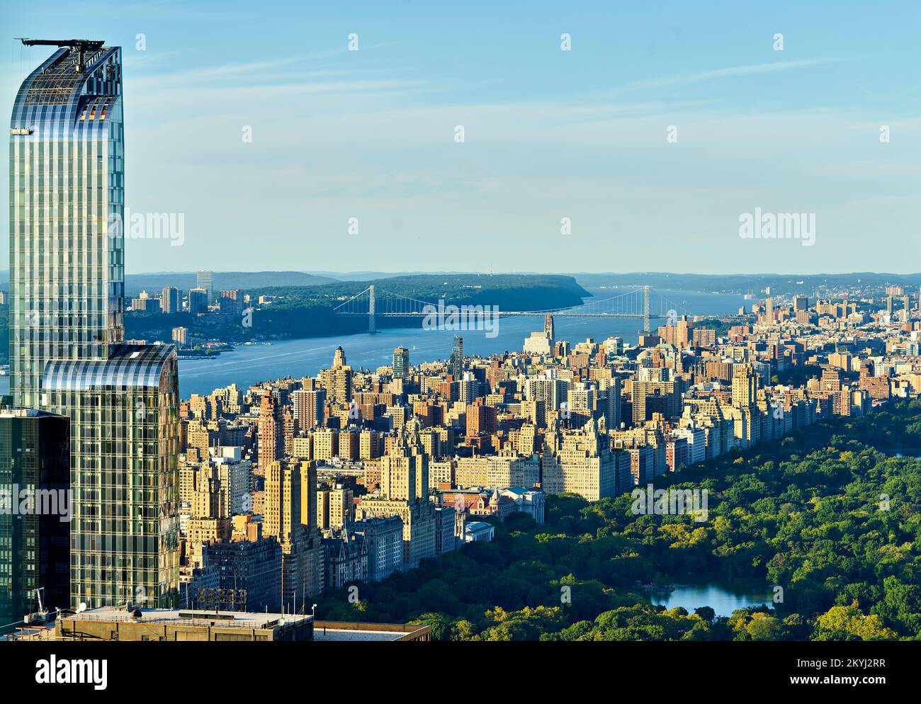 New York. Manhattan. United States. Aerial view of Upper West Side Stock Photo