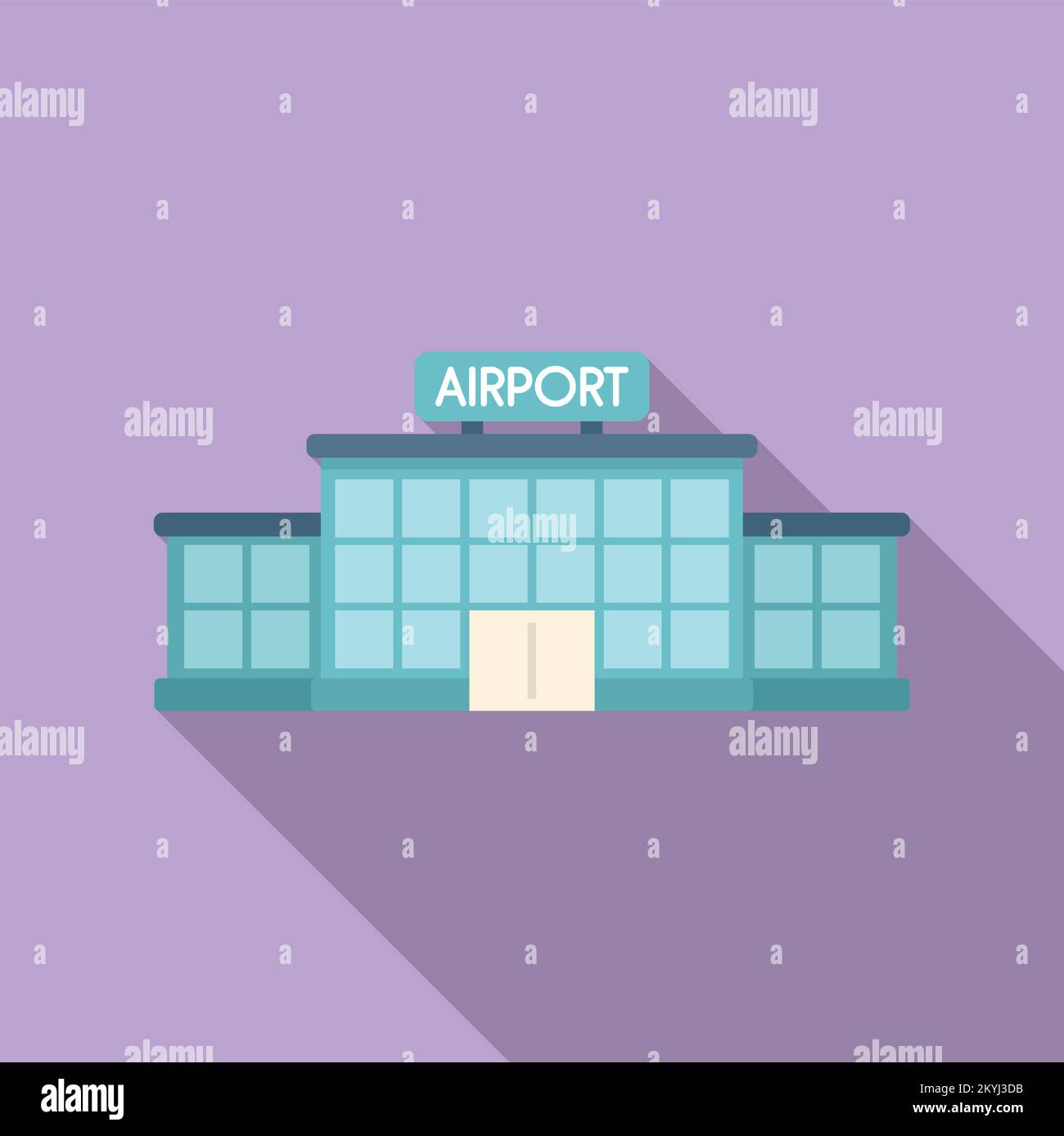 Airport building icon flat vector. Flight travel. Plane trip Stock ...