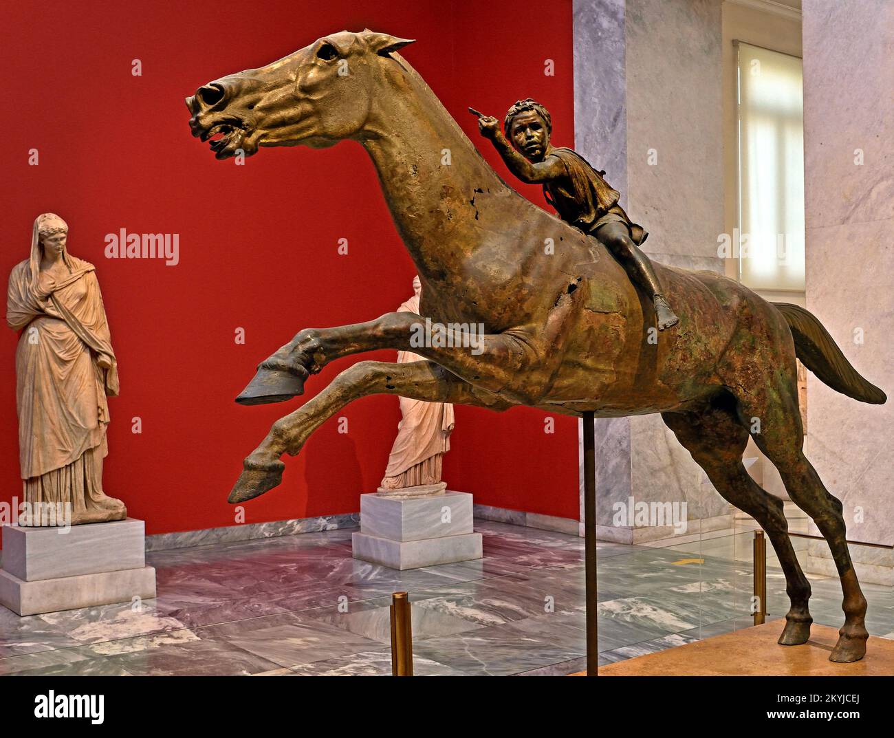 The Jockey of Artemision large Hellenistic bronze statue, young boy