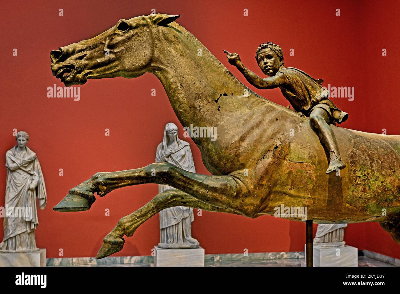 The Jockey of Artemision large Hellenistic bronze statue, young boy