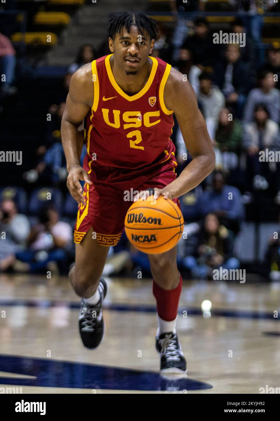 November 30 2022 Berkeley, CA U.S.A. USC guard Reese DixonWaters (2)brings the ball up court