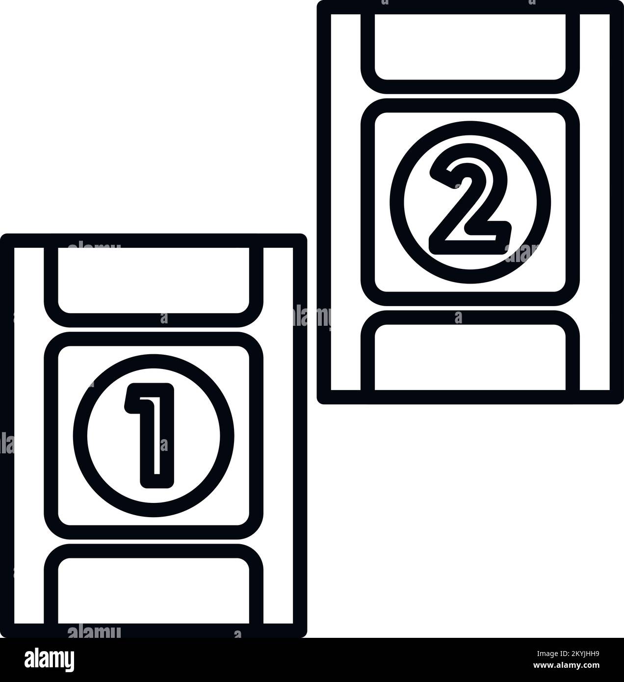 Film cut icon outline vector. Video montage. Sound clip Stock Vector