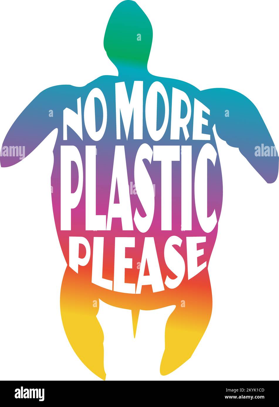 No More Plastic Please. Stop ocean plastic pollution. Save the Turtles