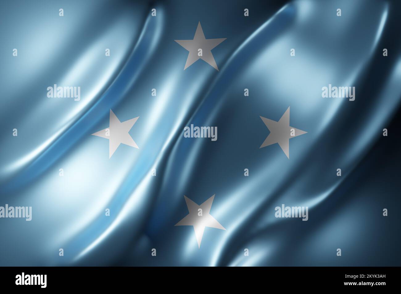 3d rendering of a detail of a silked Micronesia flag Stock Photo - Alamy