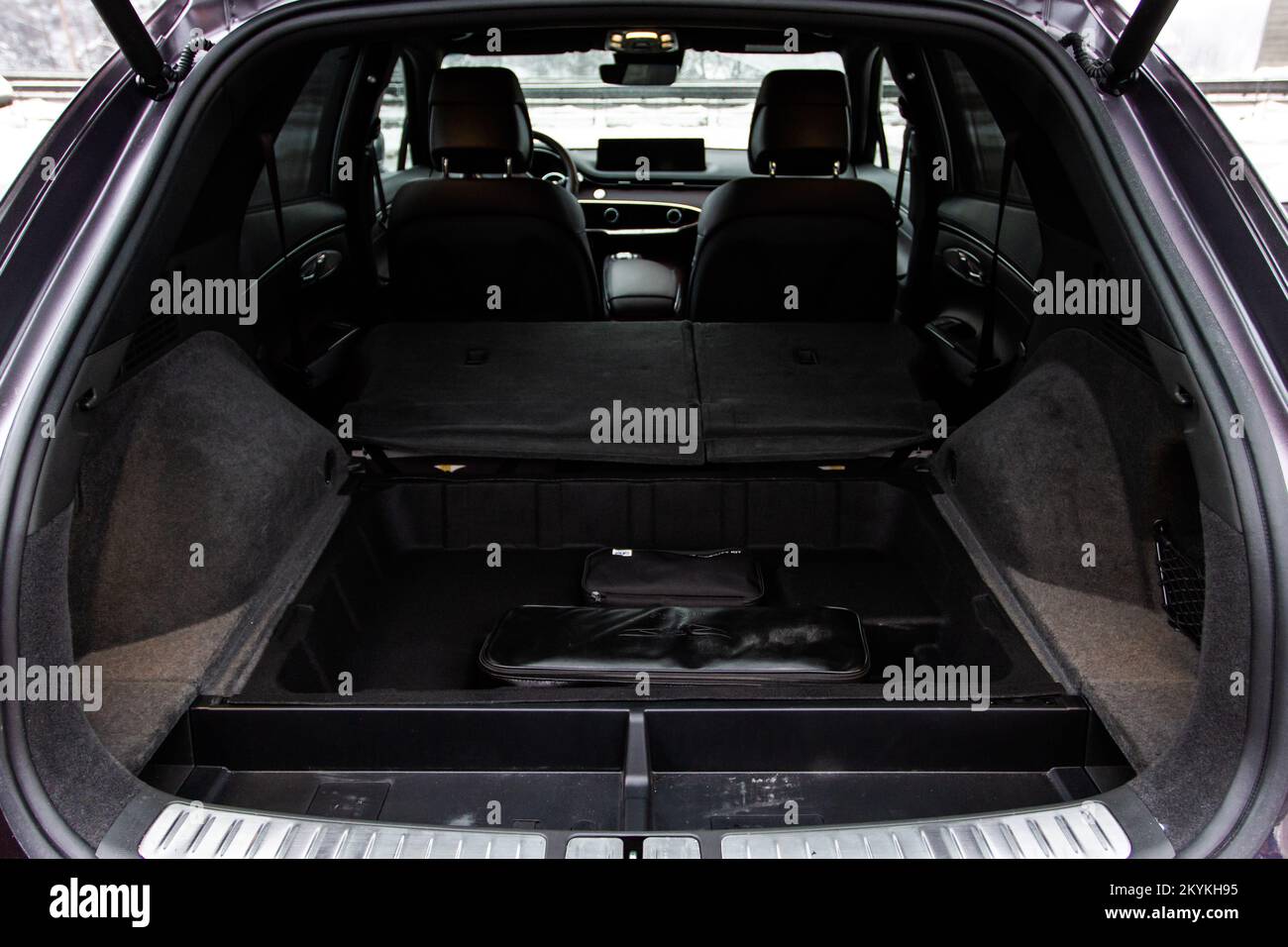 MOSCOW, RUSSIA FEBRUARY 05, 2022 BMW X3 model huge, clean and empty