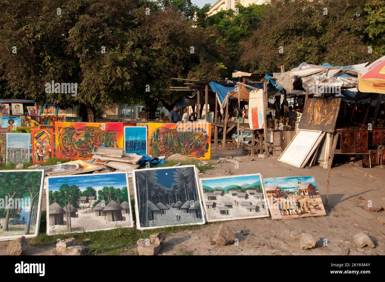 Oil paintings, Craft market, Kinshasa, Democratic Republic of the Congo