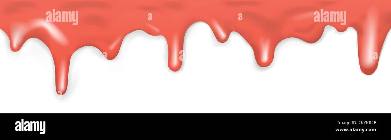 Dark dripping caramel, pattern on white background - Vector illustration Stock Vector