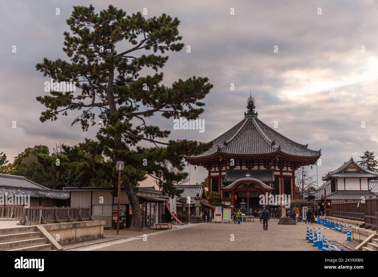 Nara, Japan - January 5, 2020.Exterior shot of Nara Park. Nara is a historic city in Japan, famous for its many temples and Shrines. Many people visit during the first days of the new year. Stock Photo