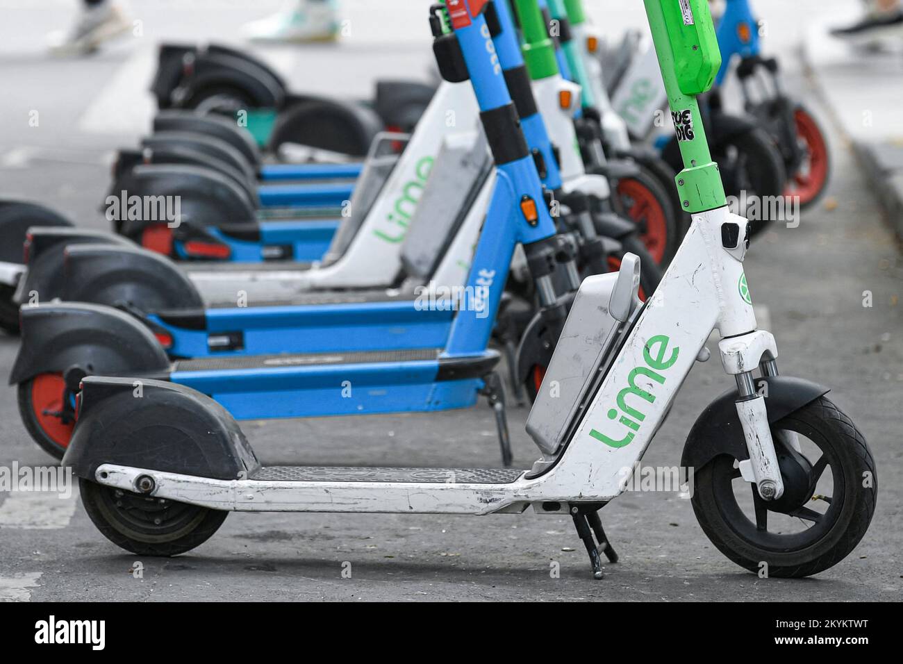 Illustration picture shows selfservice electric scooters, development