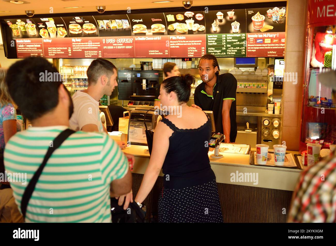 NICE, FRANCE - AUGUST 15, 2015: McDonald's restaurant interior ...