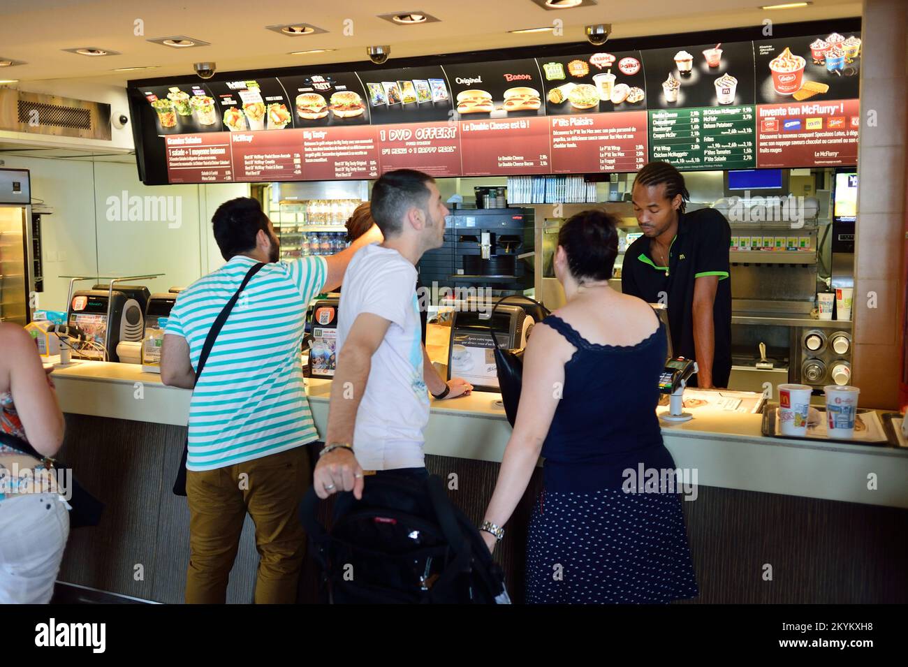 NICE, FRANCE - AUGUST 15, 2015: McDonald's restaurant interior ...
