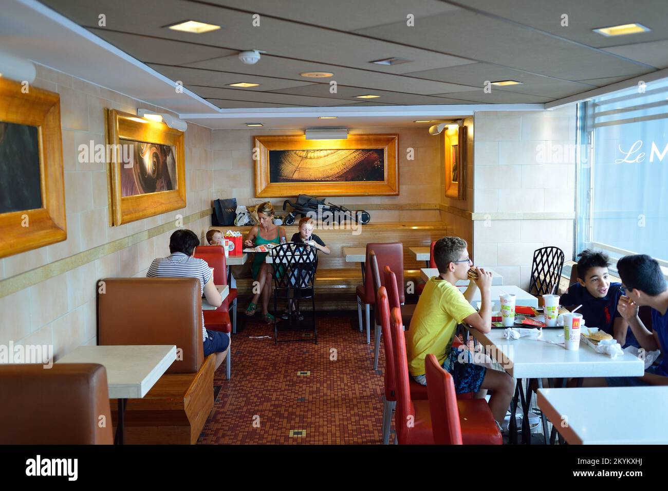 NICE, FRANCE - AUGUST 15, 2015: McDonald's restaurant interior ...