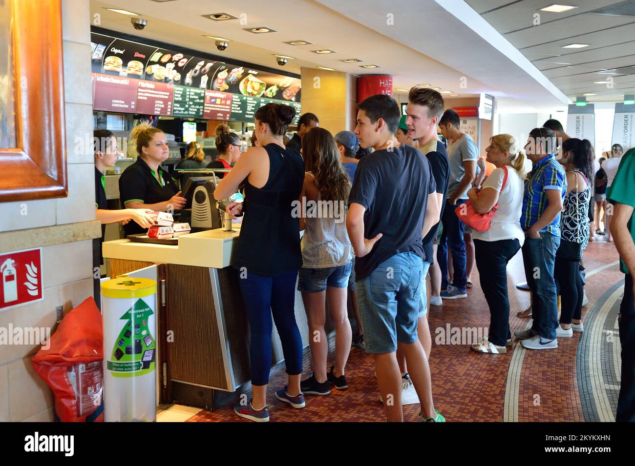 NICE, FRANCE - AUGUST 15, 2015: McDonald's restaurant interior ...