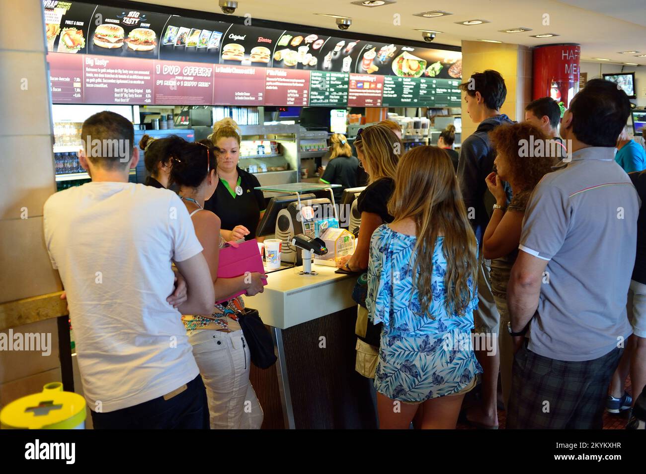 NICE, FRANCE - AUGUST 15, 2015: McDonald's restaurant interior ...