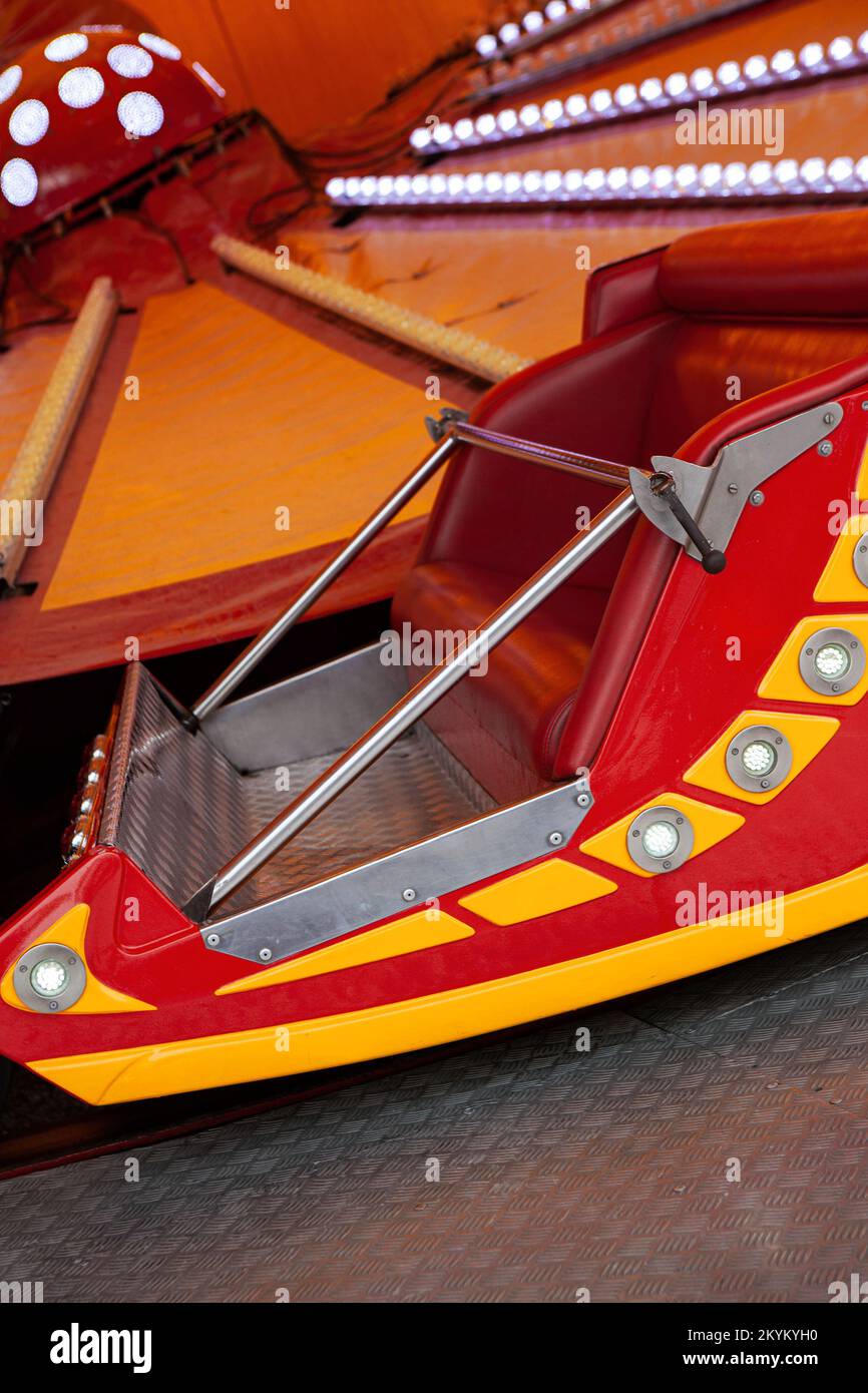 Retro thrill ride in a funfair Stock Photo Alamy