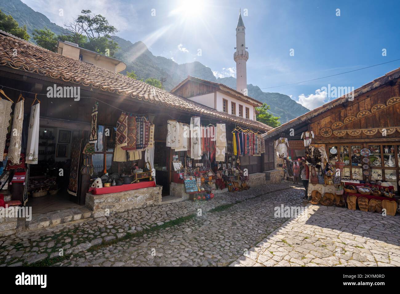 Traditional Ottoman market in Kruja, birth town of National Hero