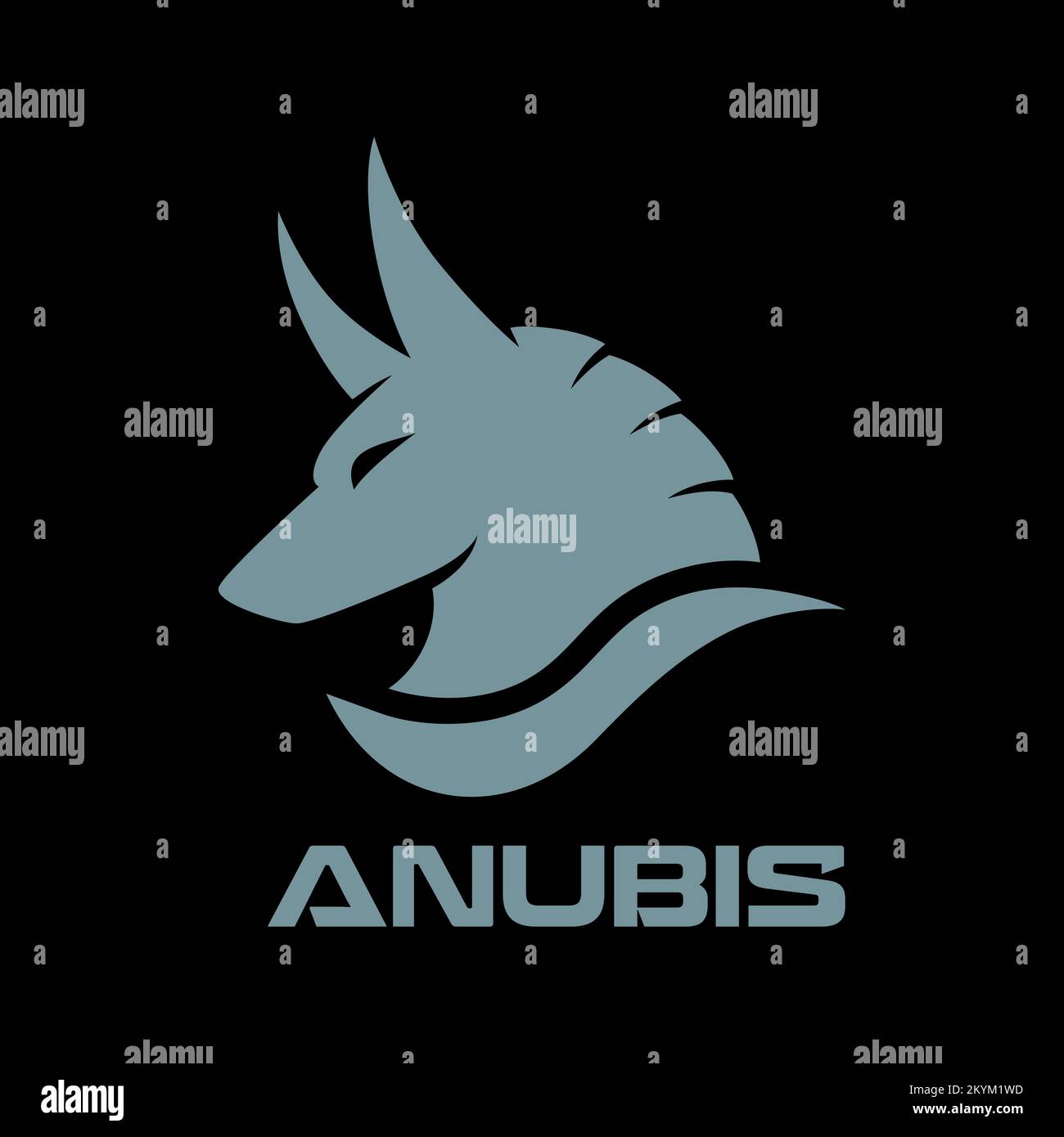 Modern Egyptian god Anubis logo Stock Vector
