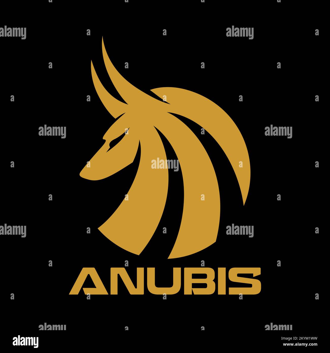 Modern Egyptian god Anubis logo Stock Vector