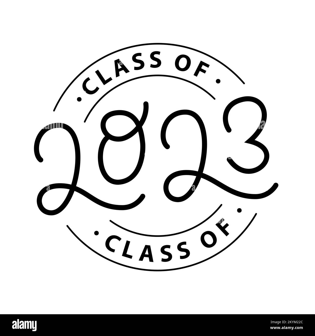 Graduate 2023. Class of 2023. Lettering logo stamp. Graduate design