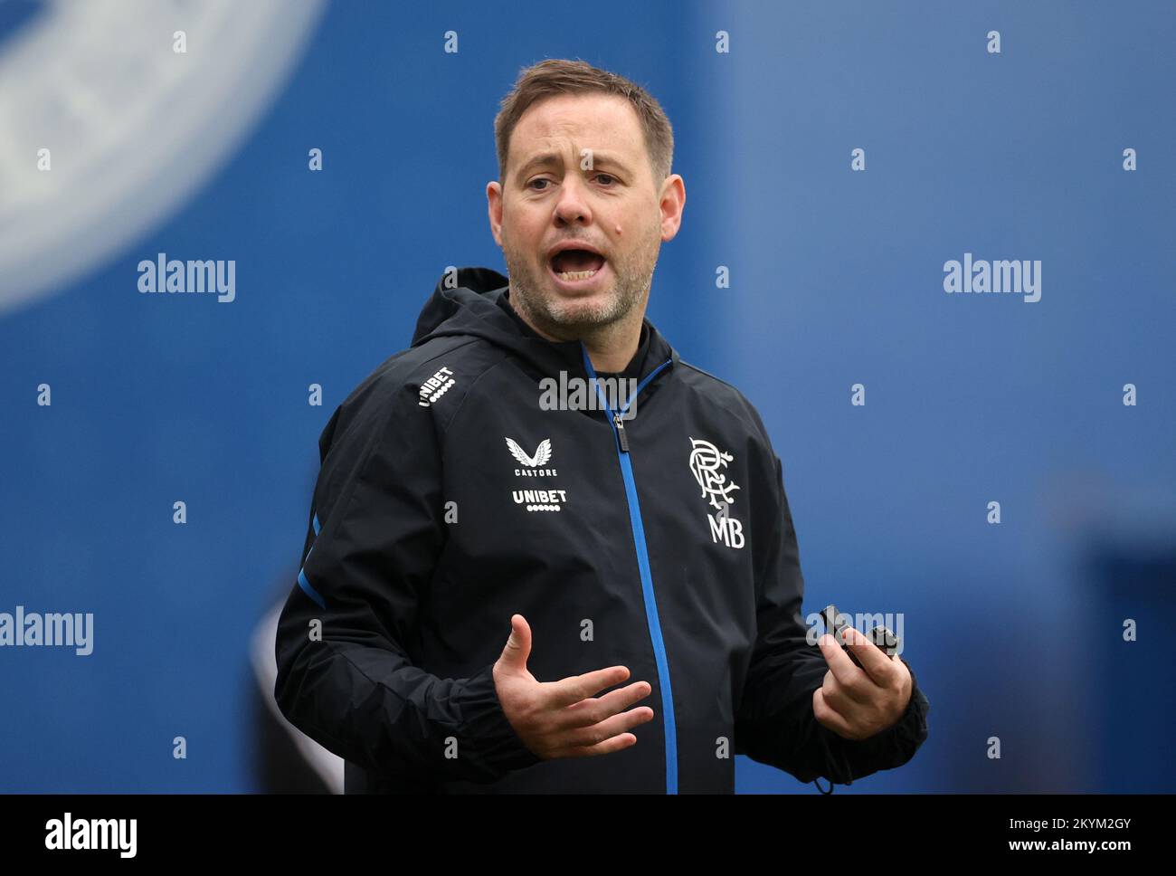 Rangers manager Michael Beale during a training session at the Rangers