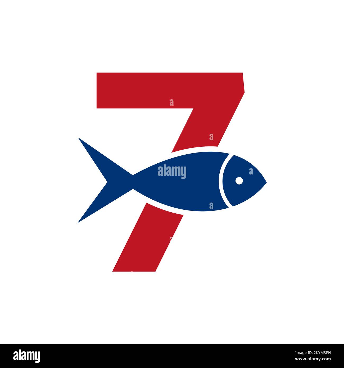 Letter 7 Fish Logo, Ocean Logo Vector Template Stock Vector Image & Art -  Alamy