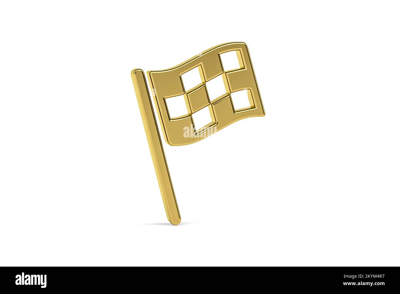 Golden 3d race icon isolated on white background - 3d render Stock ...