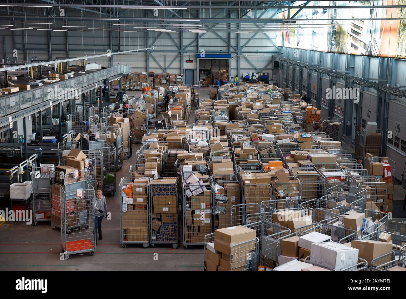 WESTZAAN - Employees of post and parcel delivery company PostNL sort  parcels in the parcel sorting centre. This is one of the busiest times of  the year leading up to Christmas. ANP
