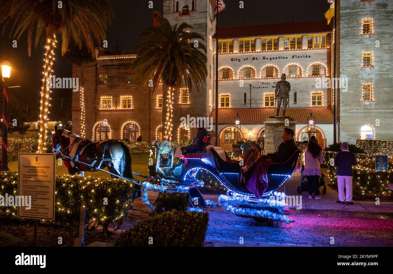 Christmas Celebration, St Augustine, Florida, USA Stock Photo Alamy