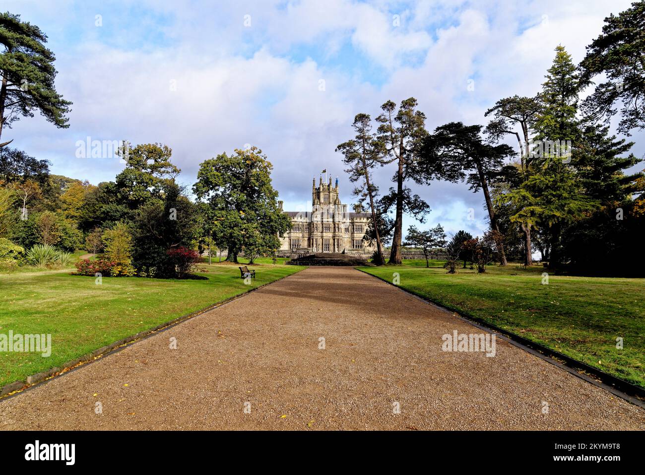 Gothic style Victorian mansion house. Tudor Gothic Mansion elevation