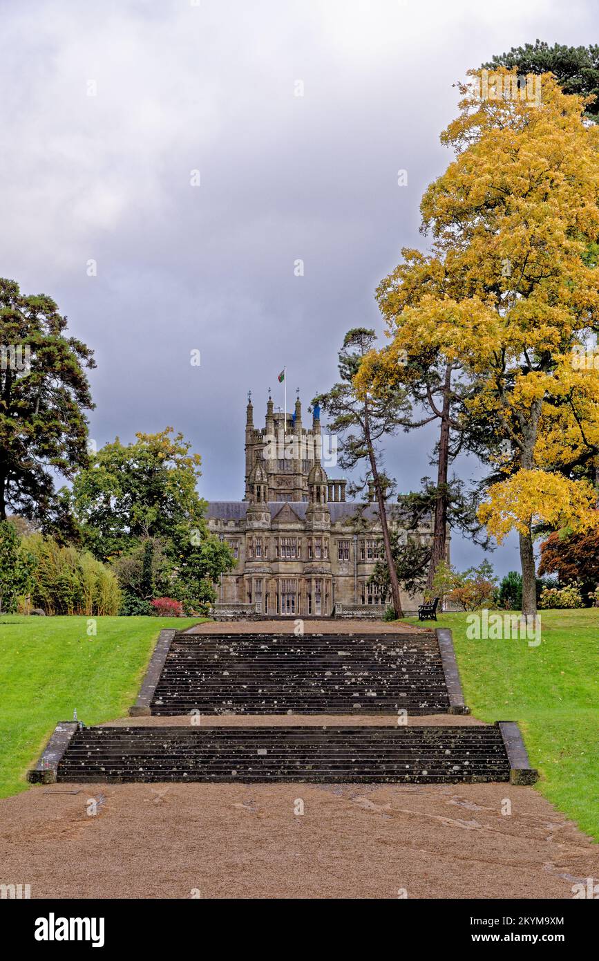 Gothic style Victorian mansion house. Tudor Gothic Mansion elevation