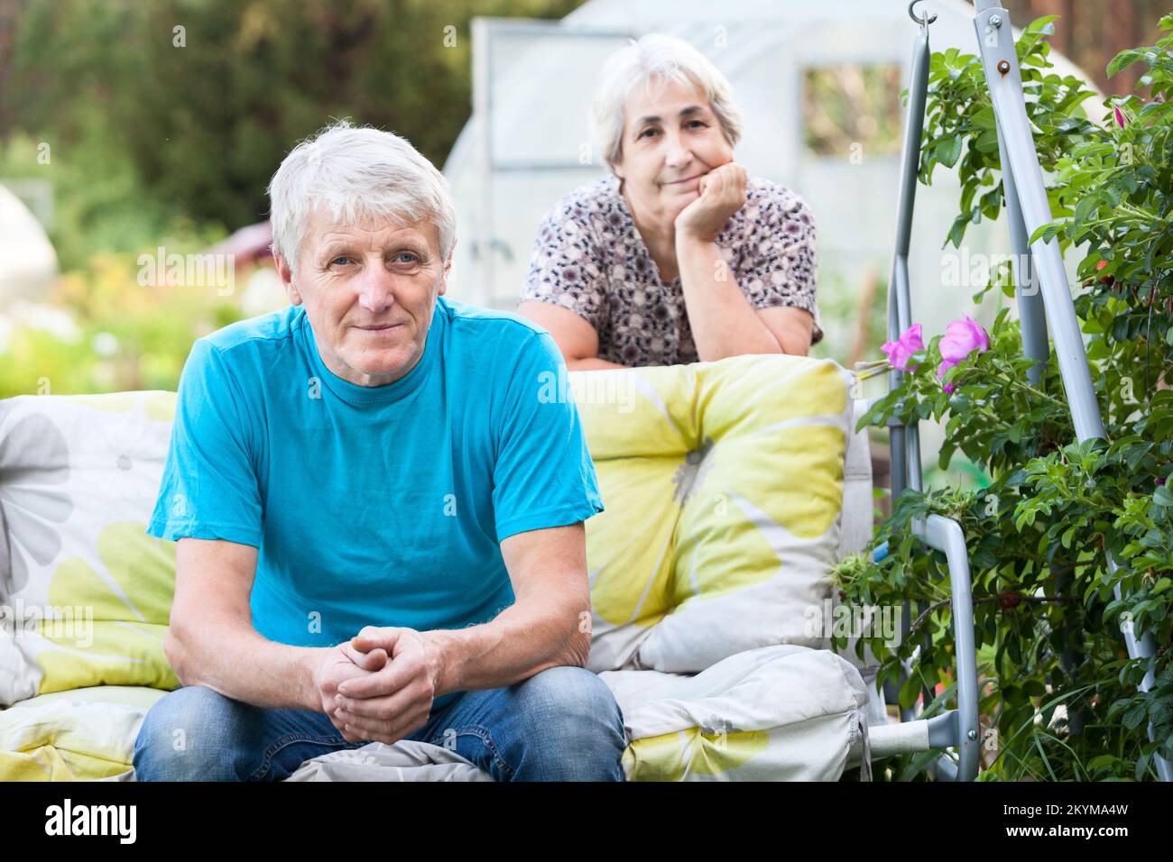 Mature woman summer swing hi-res stock photography and images - Alamy