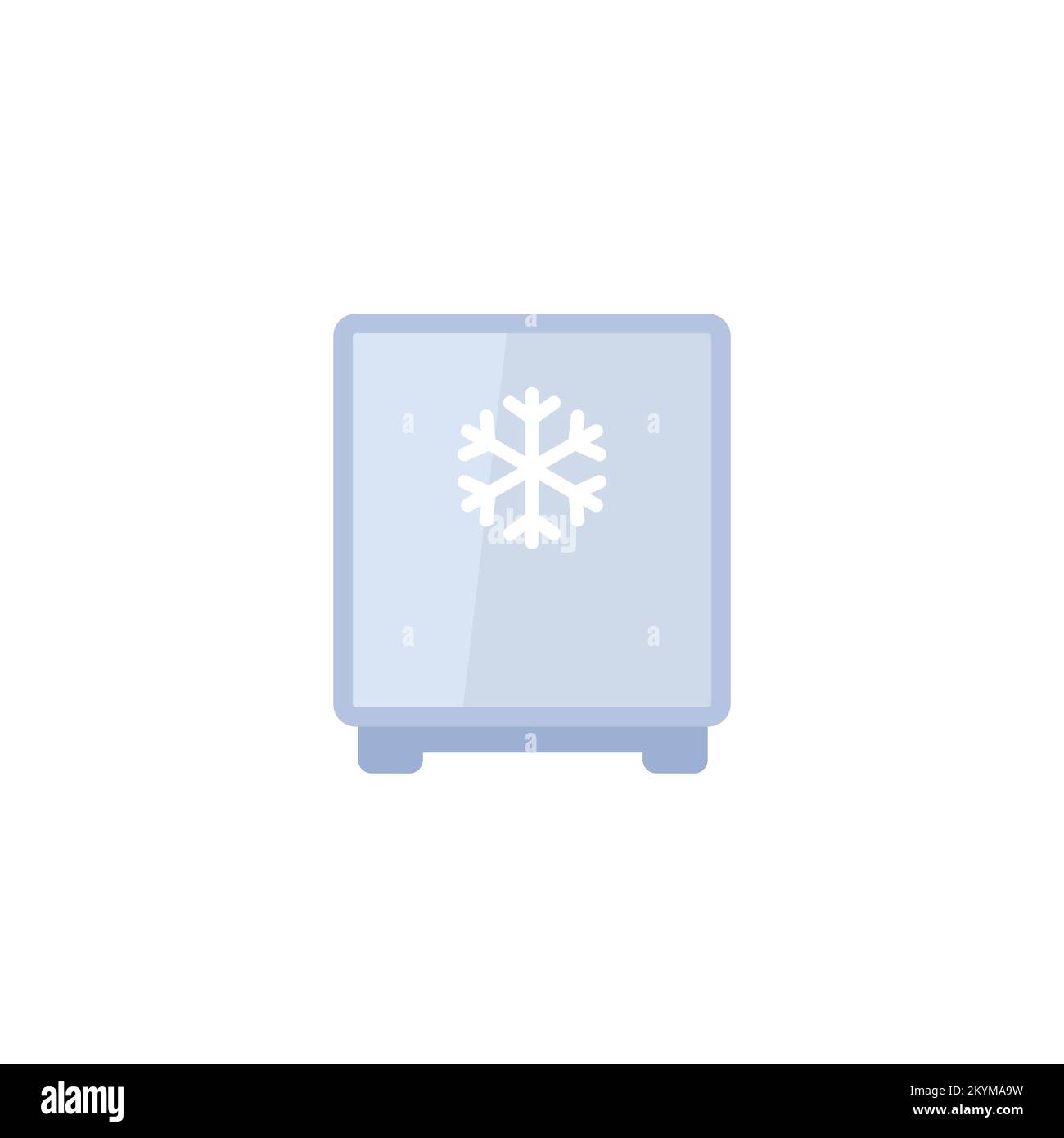 mini fridge icon, small freezer in flat design Stock Vector