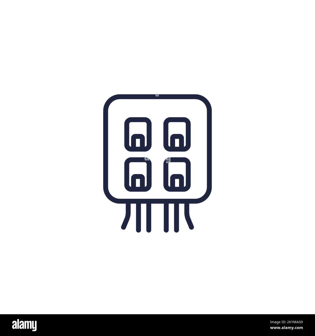 electric power box with fuses line icon Stock Vector